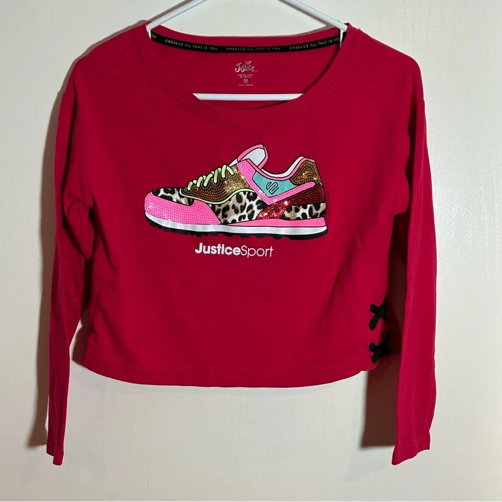 Justice‎ girls youth sneaker tee medium 10